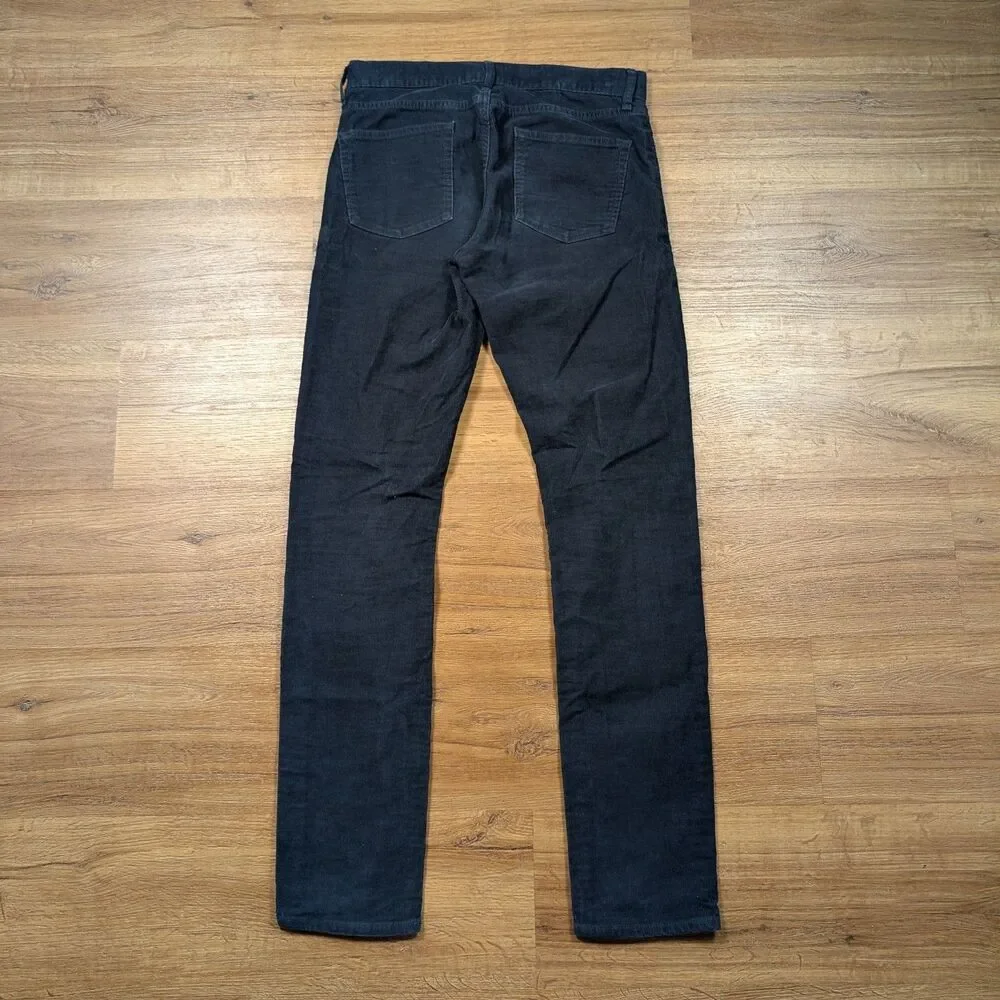 J Crew 250 Skinny Fit Corduroy Pants Mens 30x34(32) Blue Casual Preppy Pockets